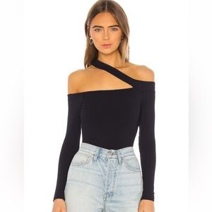 h:ours Zyra Bodysuit in Navy